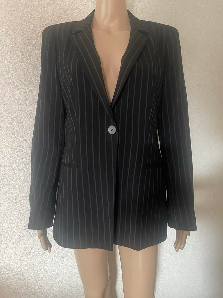 Armani Dames Blazer - Elegant Zwart met krijtstreep Jasje, Kleding | Dames, Jasjes, Kostuums en Pakken, Nieuw, Jasje, Maat 38/40 (M)