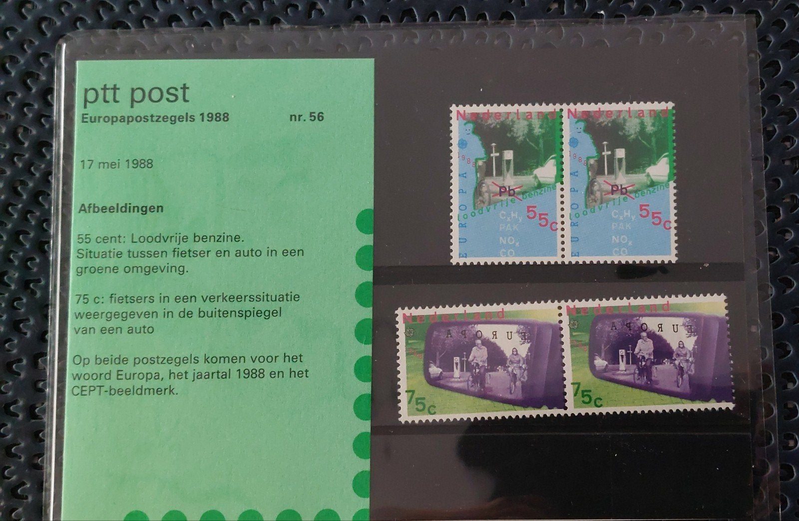 Europapostzegels 1988 - Loodvrije Benzine & Fietsers, Postzegels en Munten, Ophalen of Verzenden, Na 1940, Postfris