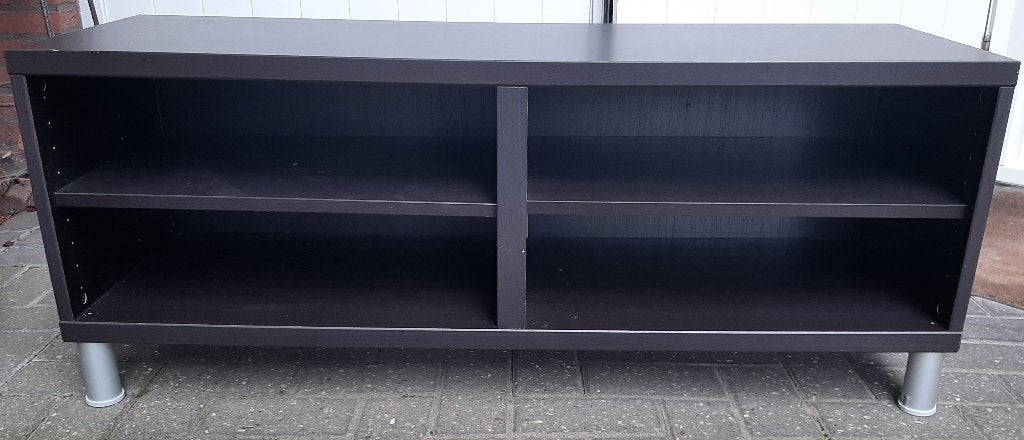 Ikea Besta open kast zwart-bruin, Ophalen, Met plank(en), Gebruikt, 100 tot 150 cm