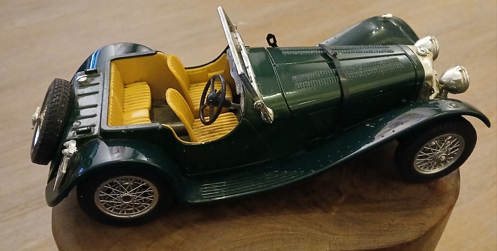 Bburago Jaguar SS 100 (1937) - Groen - 1:18, Ophalen of Verzenden, Gebruikt, Auto, Bburago