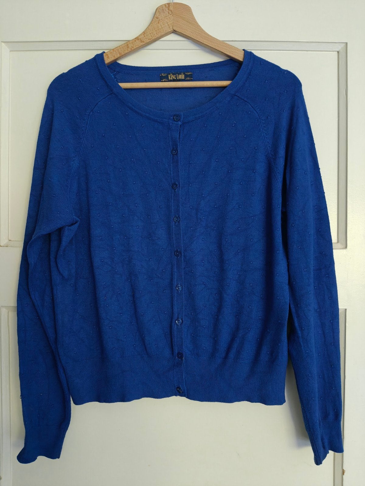 Koningsblauw King Louie xl cardi roundneck vest cardigan, Kleding | Dames, Blauw, Maat 46/48 (XL) of groter, Ophalen of Verzenden