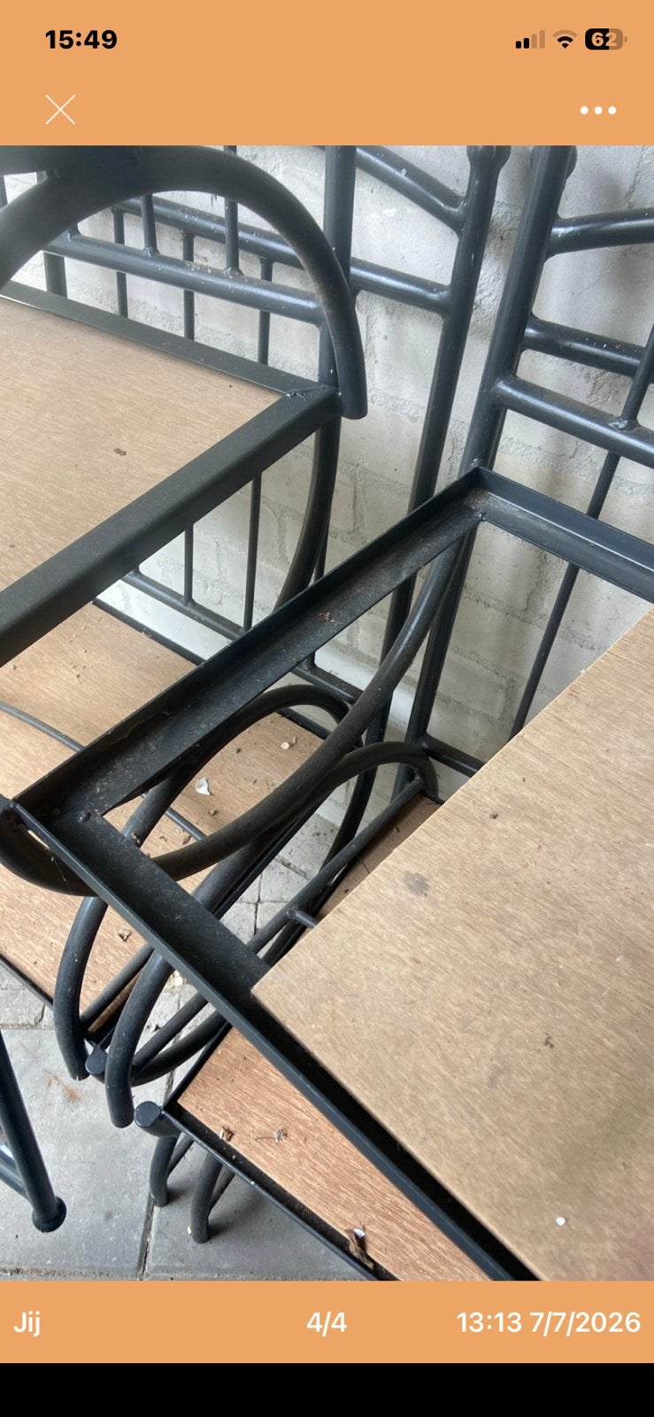 Smeedijzeren stoelen, Ophalen, Gebruikt