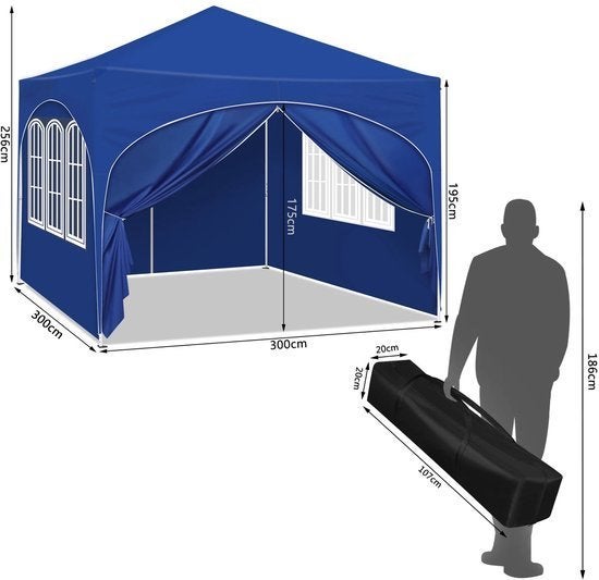 Party Tent - Opvouwbare - Tuinpaviljoen - 3x3m - Waterdichte, Corvance B.V., Verzenden, Nieuw, Corvancebol@gmail.com