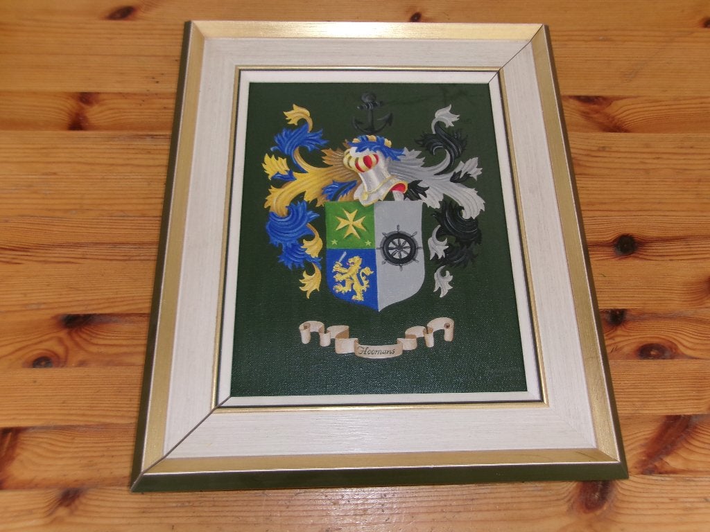 Schilderij - Familiewapen Hoomans - Jan Zeeman, Ophalen of Verzenden