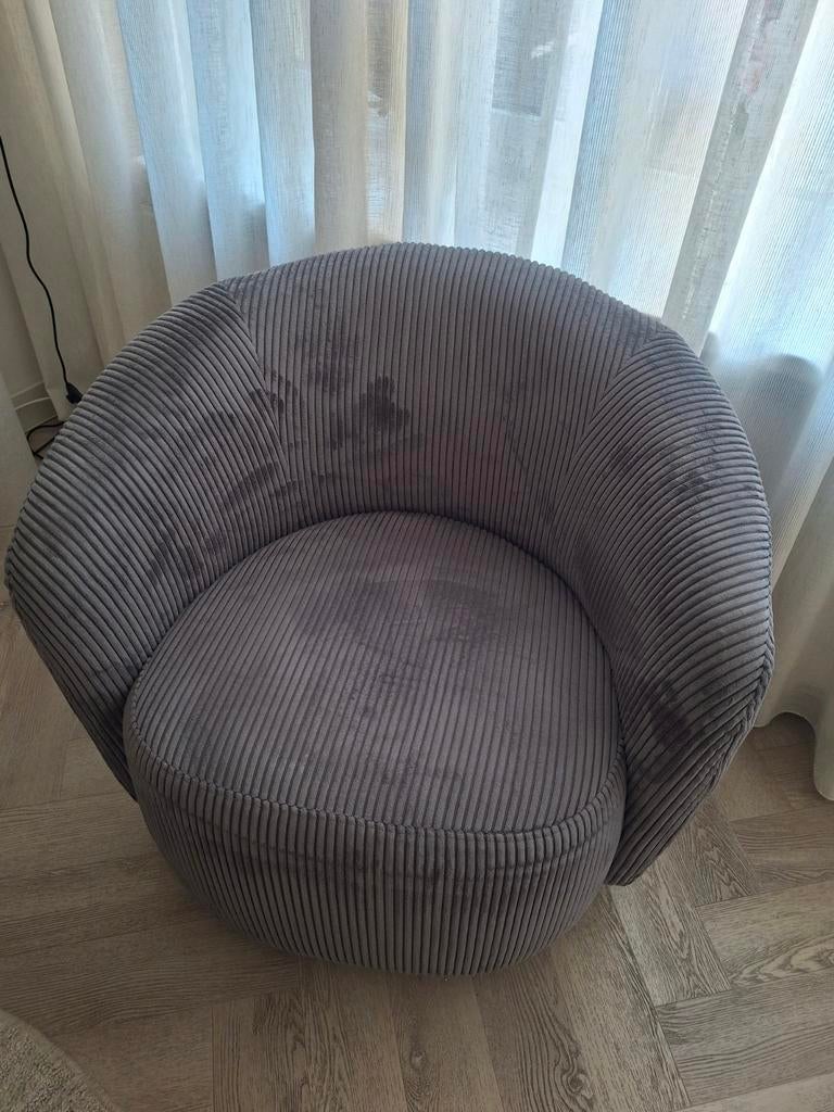 Grijs draai stoel, Ophalen, Eenpersoons, Minder dan 75 cm, Zo goed als nieuw