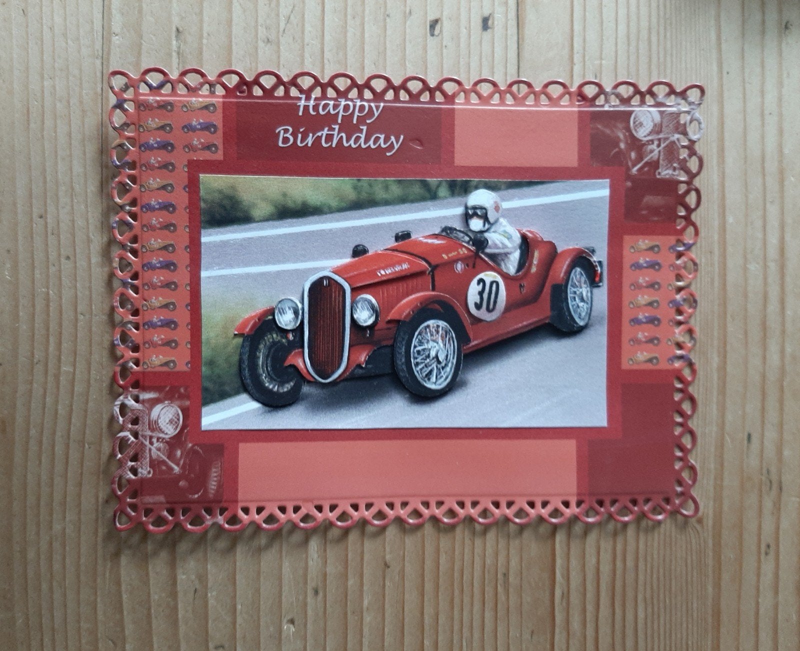 stans kaart opleg met 3d plaatje racewagen, Ophalen of Verzenden, Nieuw, Overige thema's