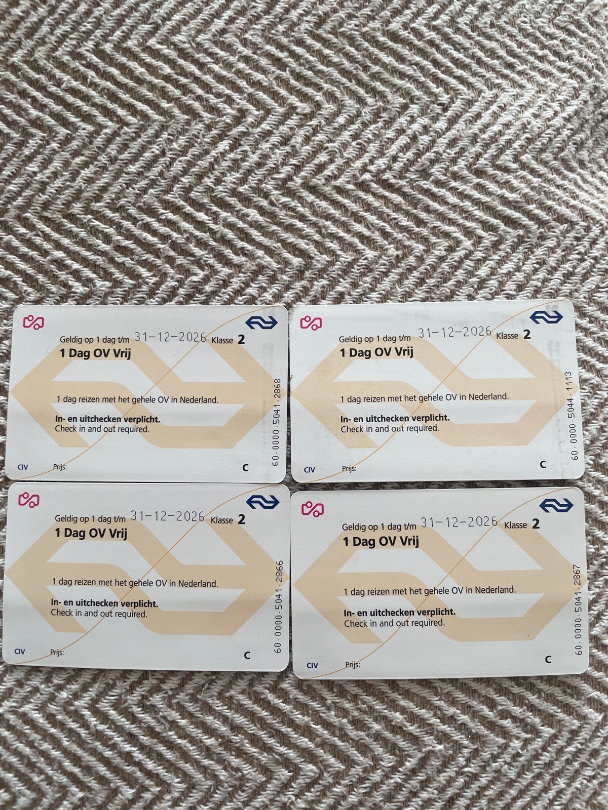 Ns dagkaart, Eén persoon, Trein, Algemeen kaartje