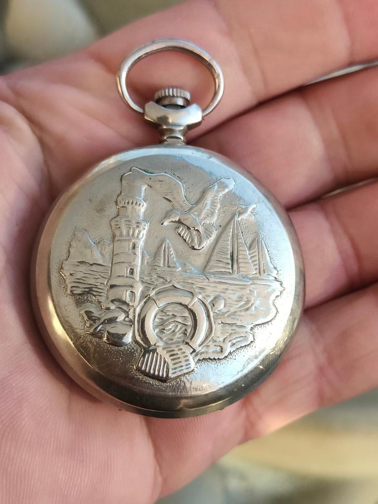 Molnija Haven zwarte zee USSR Russische heren zakhorloge1984, Antiek en Kunst, Ophalen of Verzenden