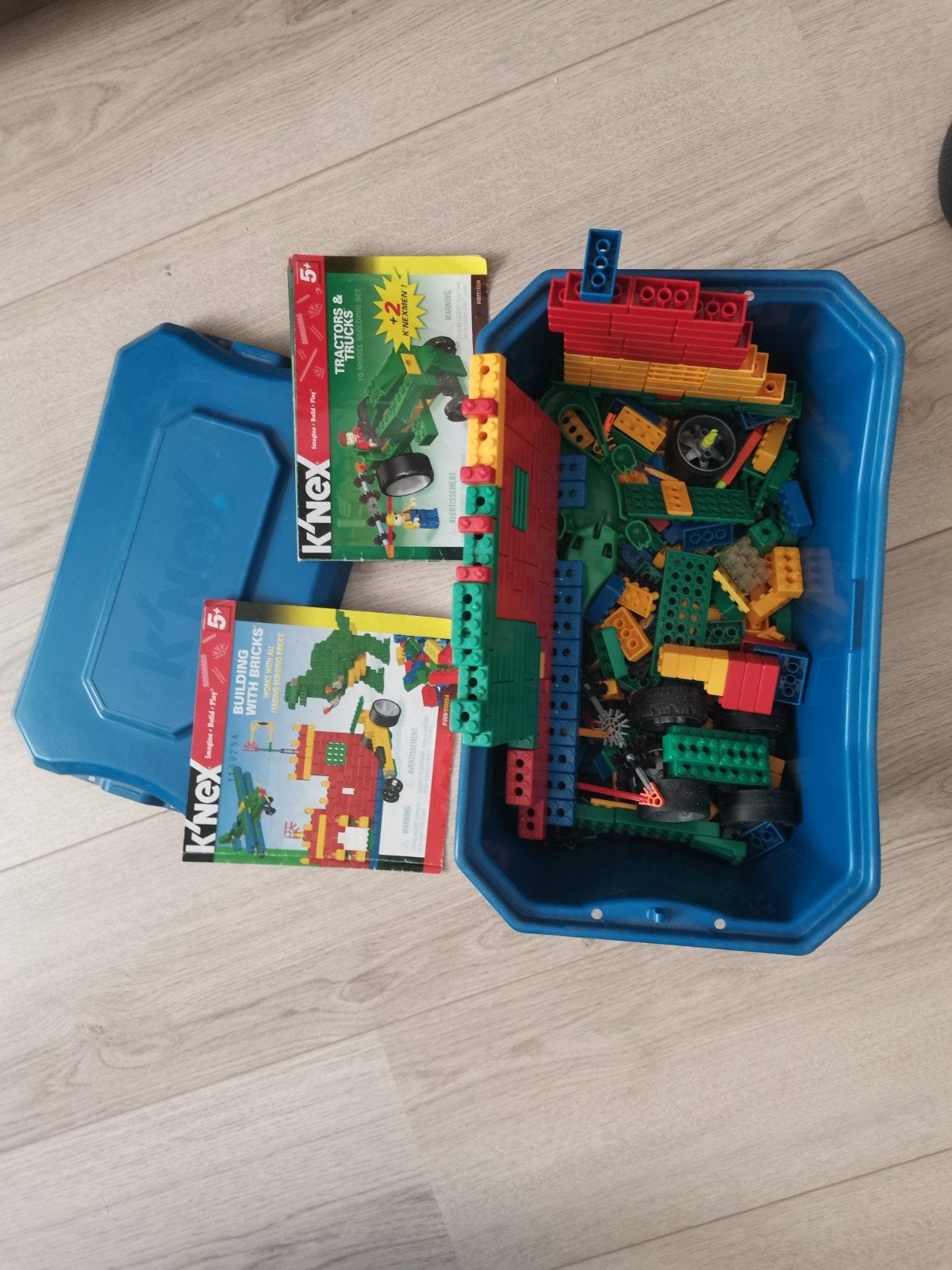 Grote doos K'nex bouwblokken met instructieboekjes, Ophalen of Verzenden, Gebruikt, K'nex