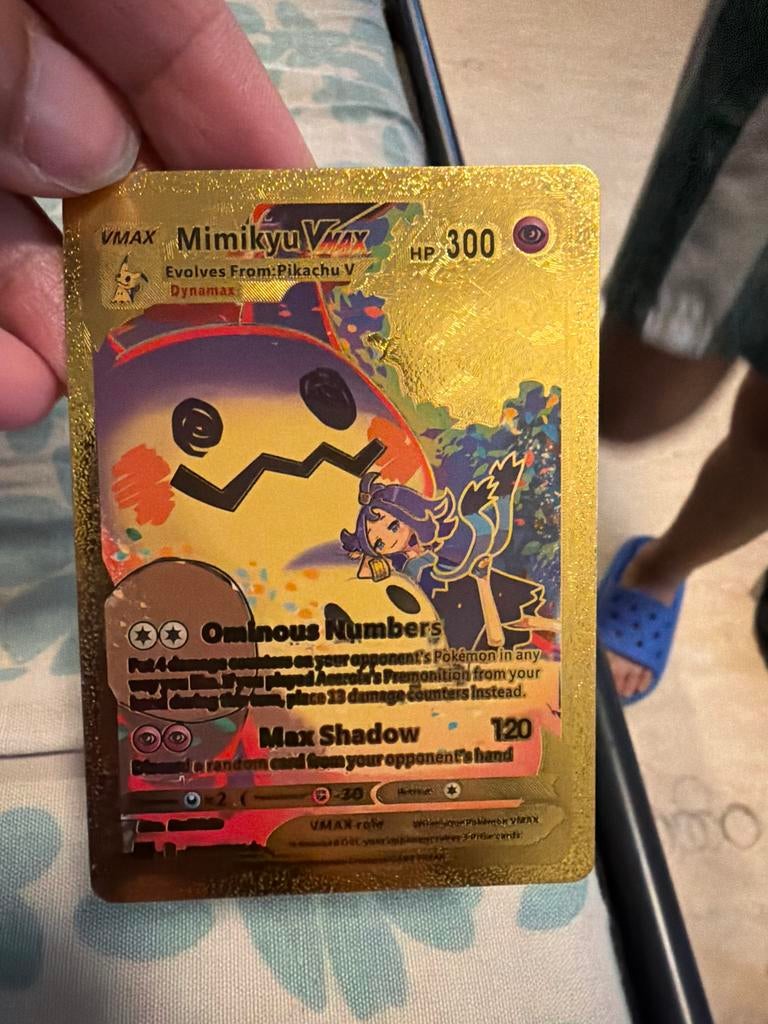 Pokémon Mimikyu VMAX Gouden Kaart - Zeldzaam, Ophalen of Verzenden, Zo goed als nieuw, Losse kaart, Foil