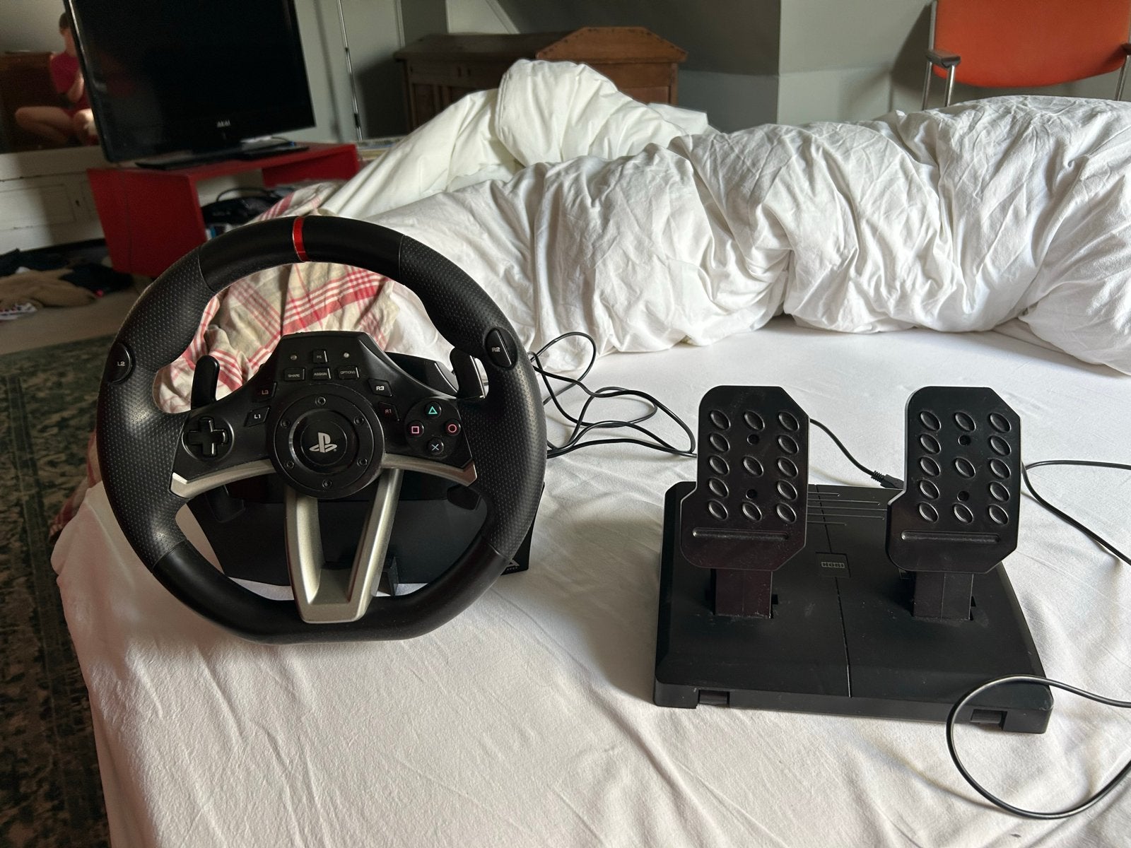 Leuk Racestuur met Pedalen voor PlayStation, Spelcomputers en Games, Ophalen, Gebruikt, Stuur of Pedalen, PlayStation 4