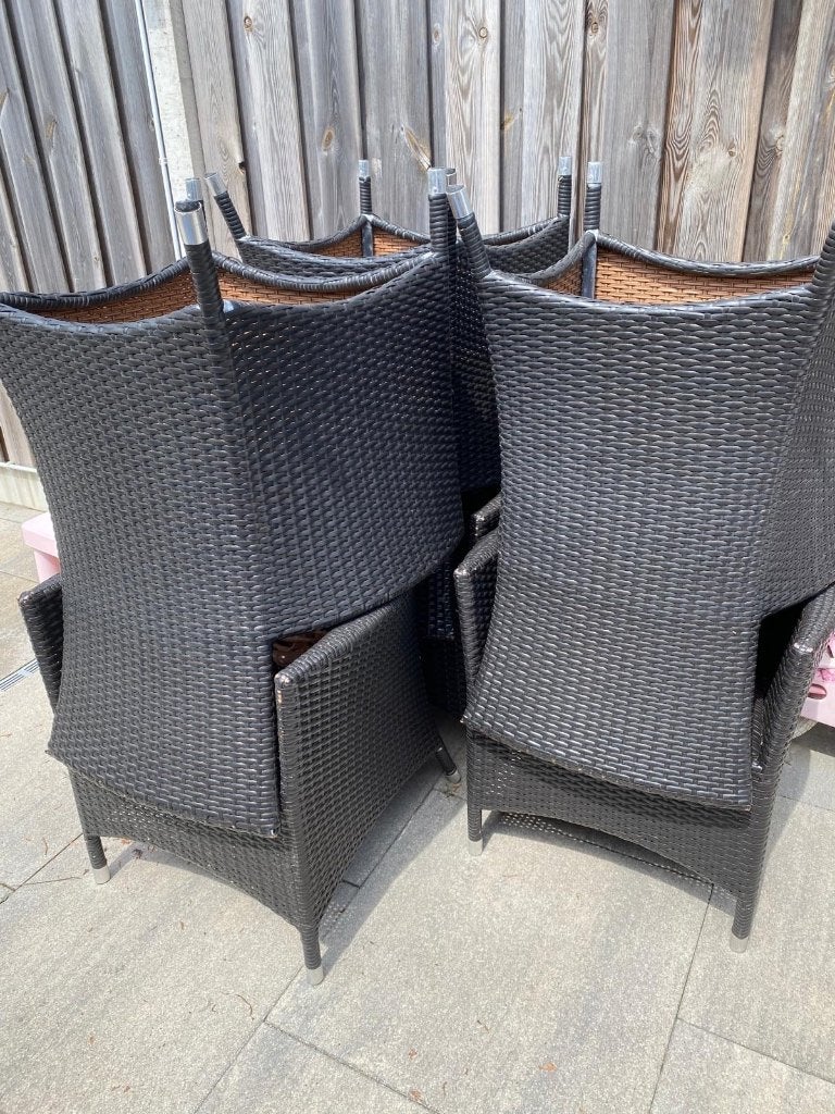 Tuinstoelen Zwart, Ophalen, Gebruikt, Kunststof, Stapelbaar