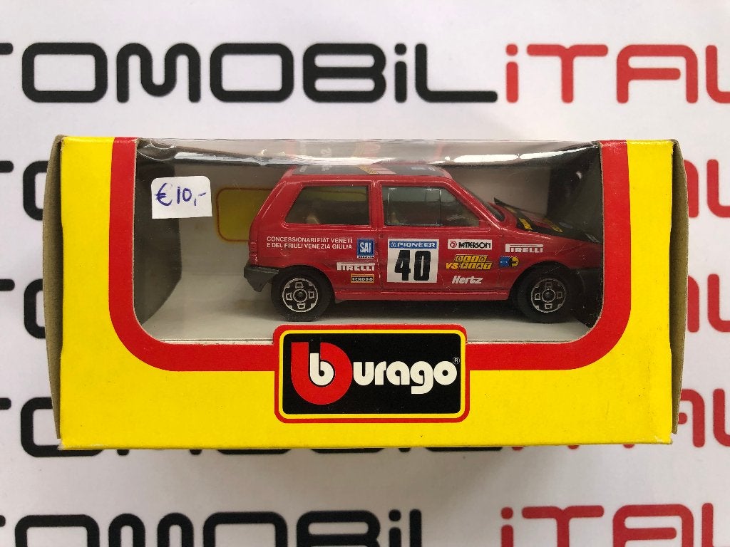 Fiat Uno # 40 rosso Bburago 1:43, Ophalen of Verzenden, Nieuw, Auto, Overige merken