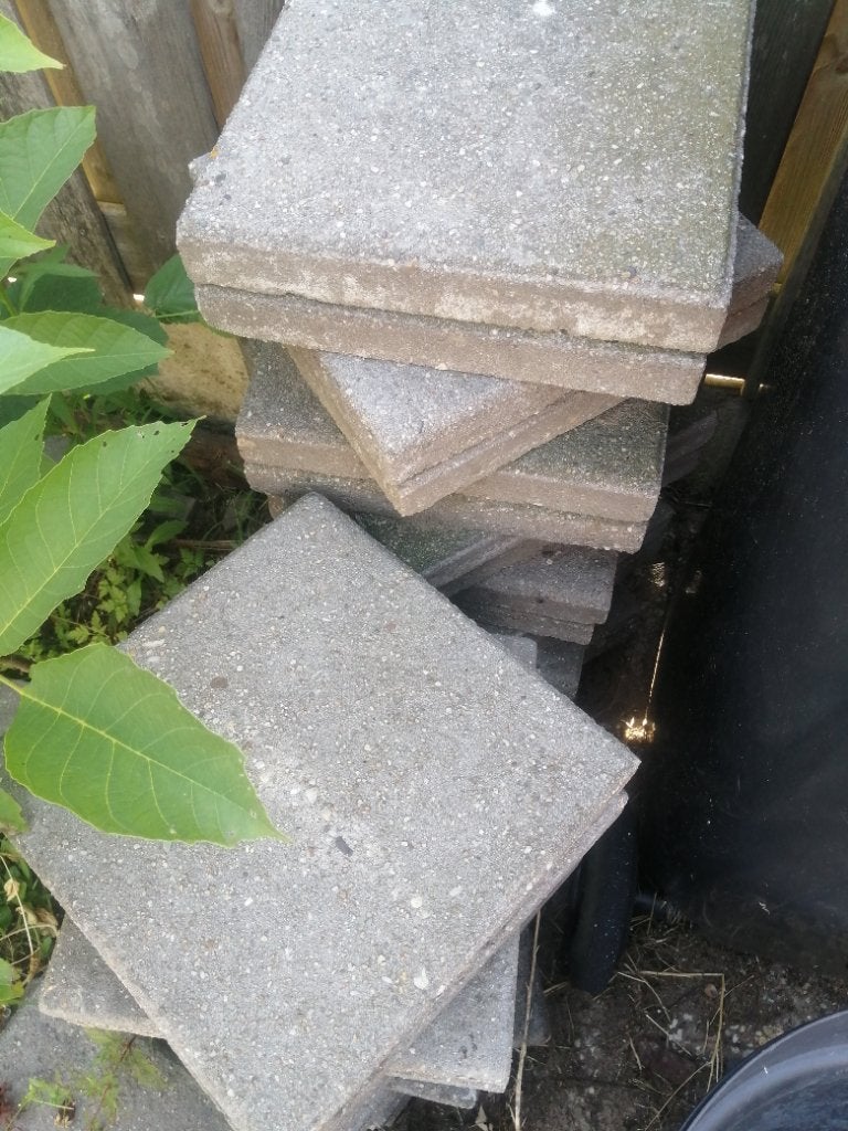 Gratis Tegels, Tuin en Terras, Ophalen, Gebruikt, Grind, Terrastegels