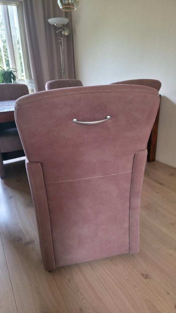 4 stoelen met tafel, Ophalen, Gebruikt, Grijs, Vier