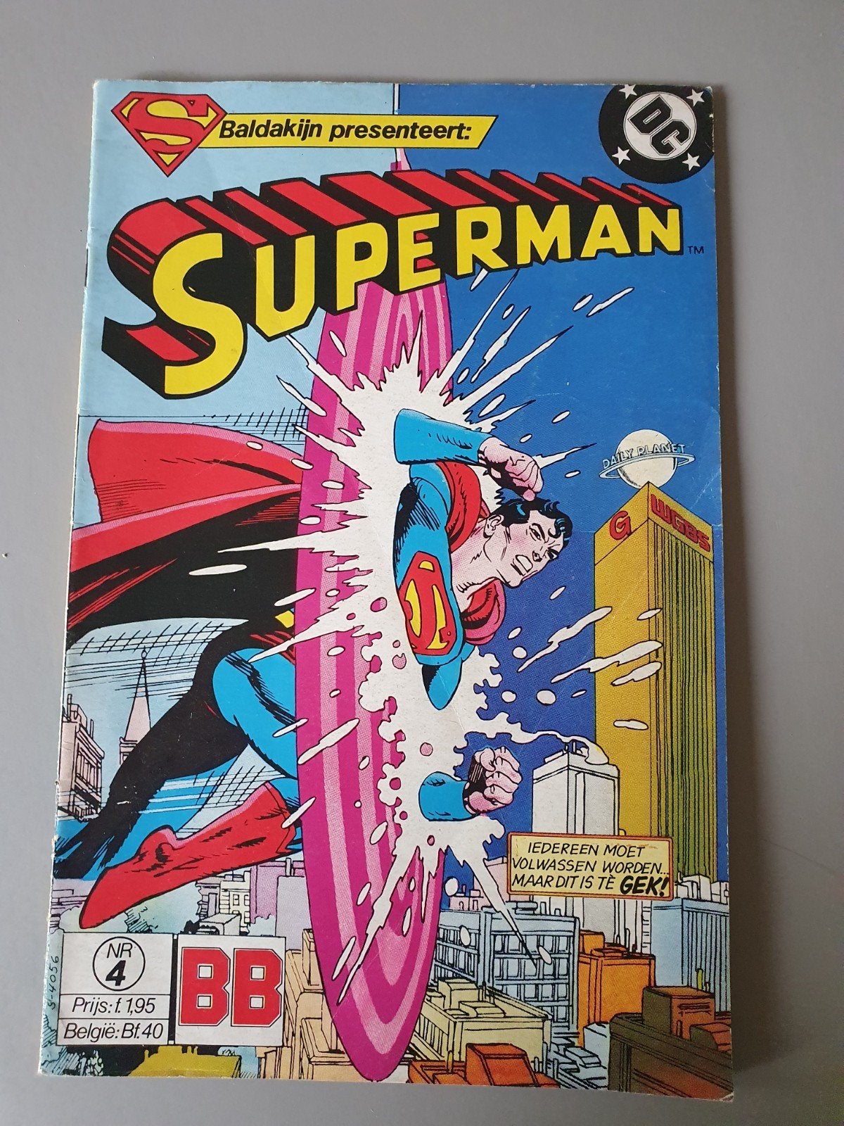 Superman stripboek - Nr. 4 (Baldakijn presenteert), Boeken, Eén stripboek, Ophalen of Verzenden, Gelezen, Onbekend