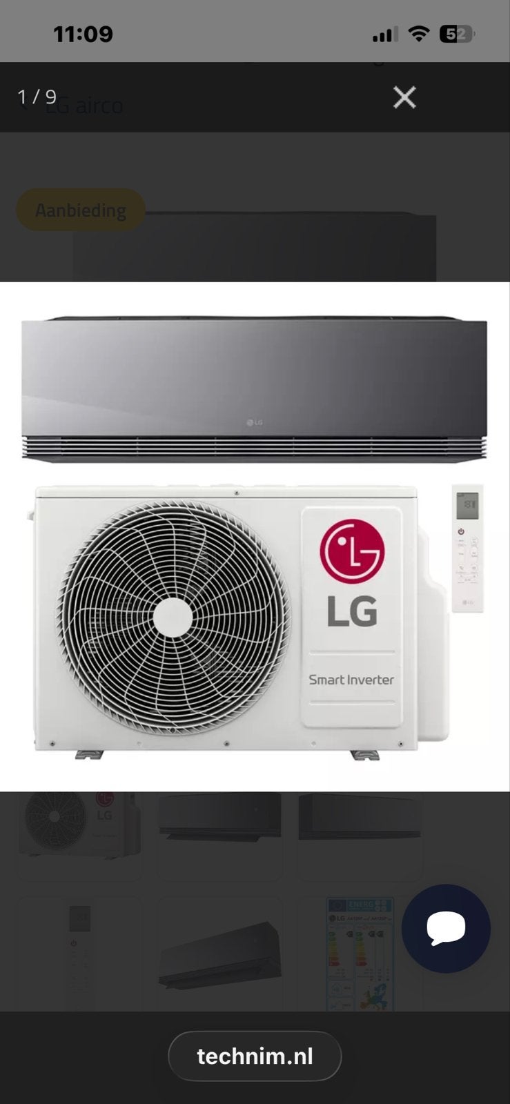 LG Artcool AI Air Mirror Airco R32 3,5 kW Dual Inverter Set, Nieuw, Ophalen of Verzenden, Koelen en Ontvochtigen, 100 m³ of groter