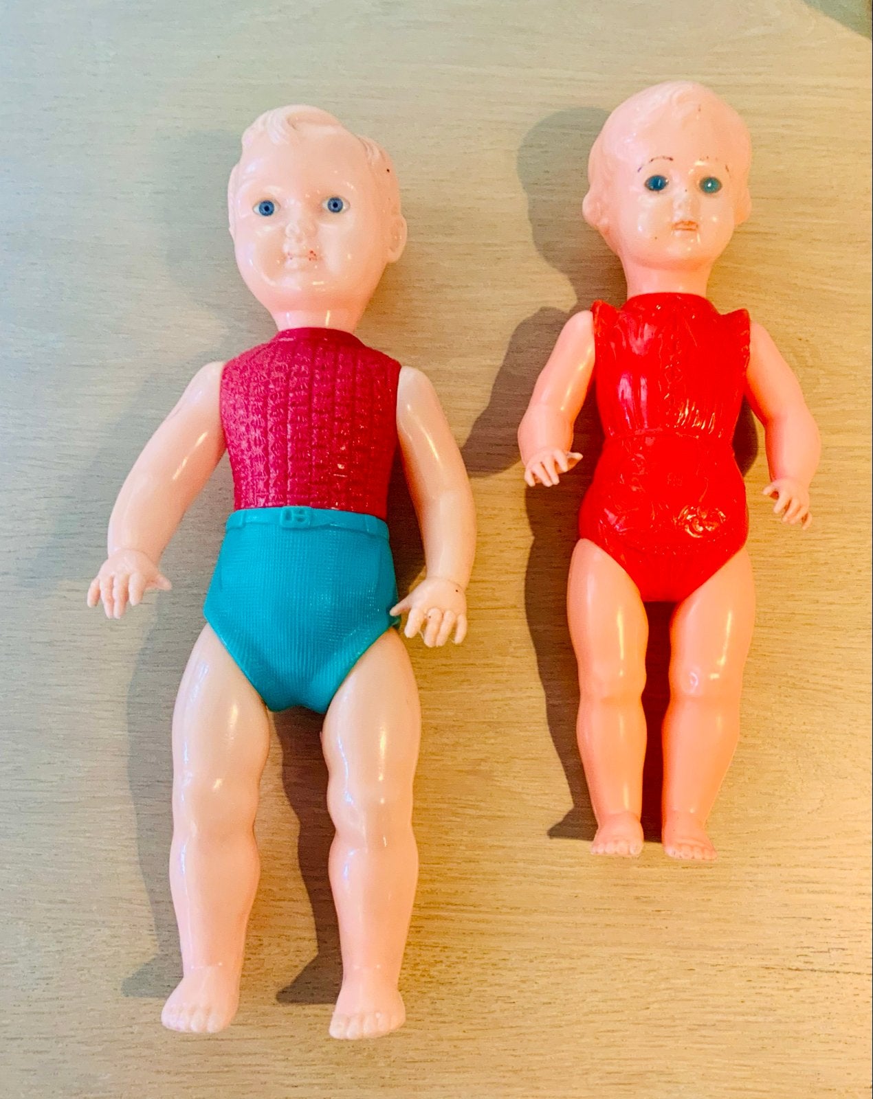 Vintage Celluloid Poppen Jongen en Meisje 1950, Ophalen of Verzenden, Gebruikt, Overige typen
