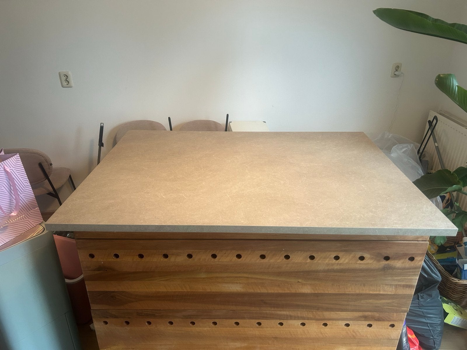 IKEA Ekbacken aanrechtblad op maat (96x132 cm), IKEA, Overige materialen, Ophalen, Beige