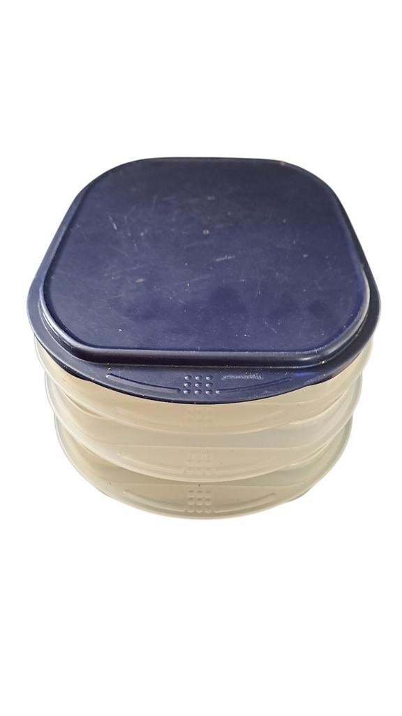 Tupperware vleeswaren bakjes met deksel, Ophalen of Verzenden, Gebruikt, Blauw, Bak of Kom