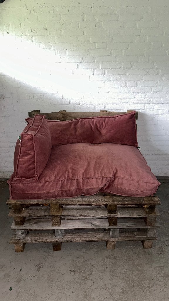 Pallet loungebank, Tuin en Terras, Tuinsets en Loungesets, Zo goed als nieuw, Loungeset, Bank, Hout