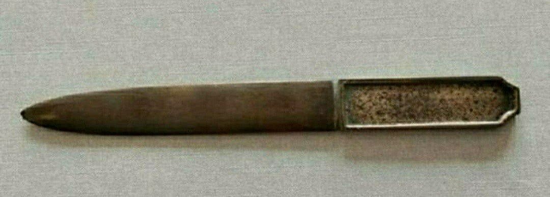 Brievenopener,post,Dolk,Messing,Mes,geel,Briefopener,brief, Antiek en Kunst, Ophalen of Verzenden