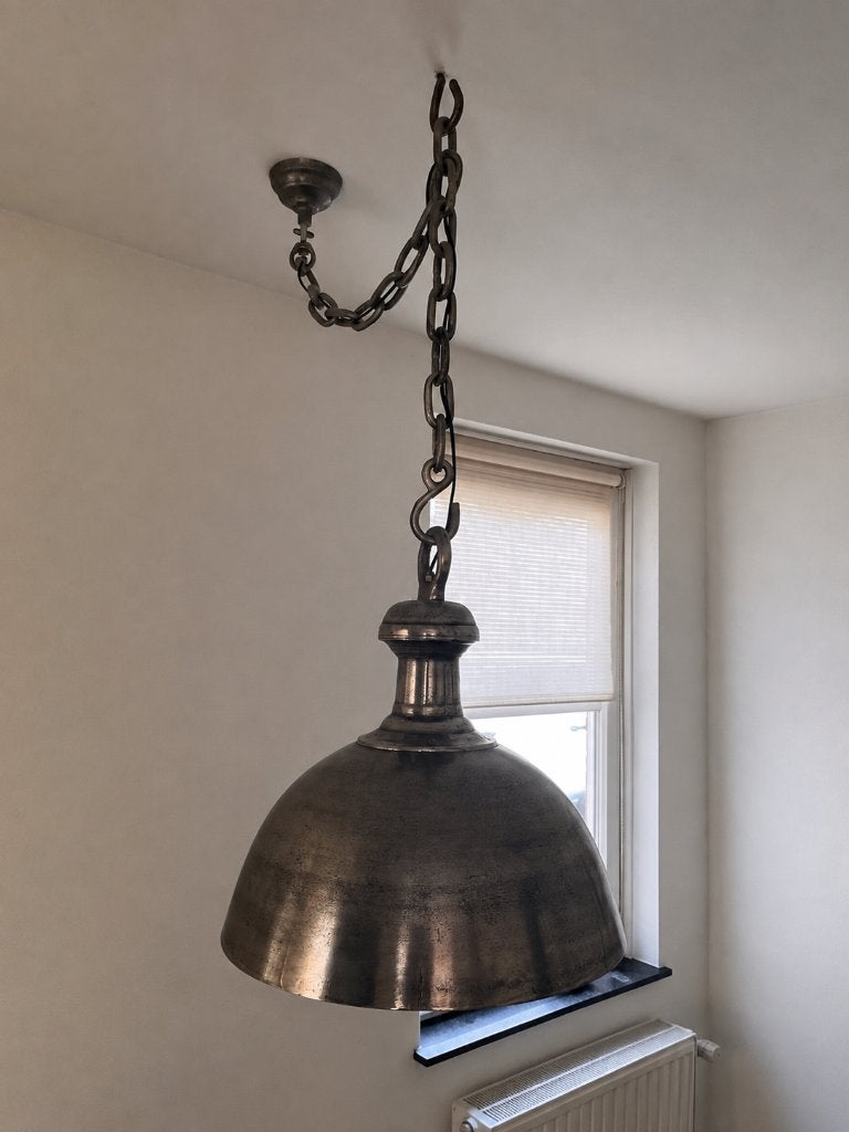 Industriële gietijzeren hanglamp PTMD, Ophalen, Zo goed als nieuw, Overige materialen