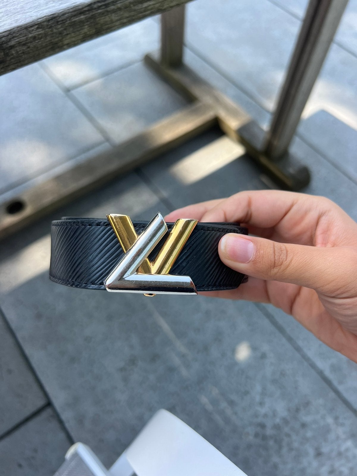 Louis Vuitton Twist riem, Verzenden, Zo goed als nieuw, Bruin, 80 tot 90 cm