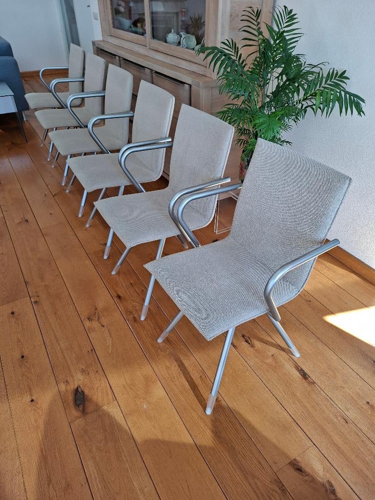 Set van 6 Mikado stoelen Prijs Euro 550, Huis en Inrichting, Stoelen, Ophalen, Gebruikt, Overige kleuren, Overige materialen