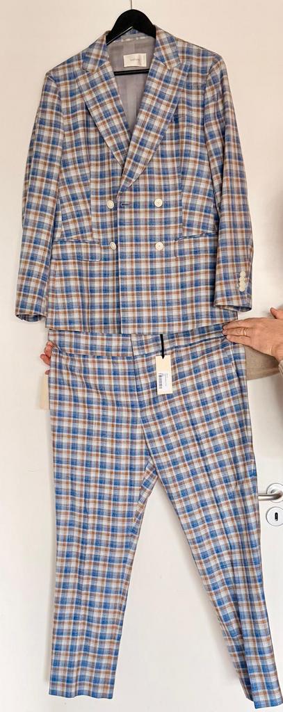 Suis Studio pak maat 44 valt als 42 blauw beige, Kleding | Dames, Ophalen of Verzenden, Zo goed als nieuw, Maat 42/44 (L), Blauw