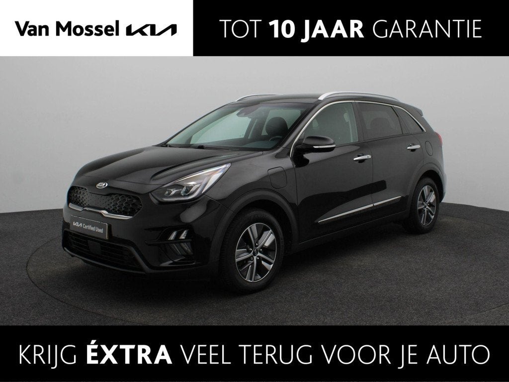 Kia Niro 1.6 GDi PHEV DynamicPlusLine | Stoel en Stuur Verwa, Auto's, Kia, 12 maanden, Gebruikt, Leder en Stof, Zwart