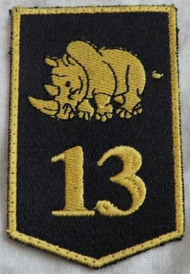 Embleem Mouw, DT2000, 13 Gemechaniseerde Brigade, KL.(Nr.13), Ophalen of Verzenden, Landmacht, Nederland, Embleem of Badge