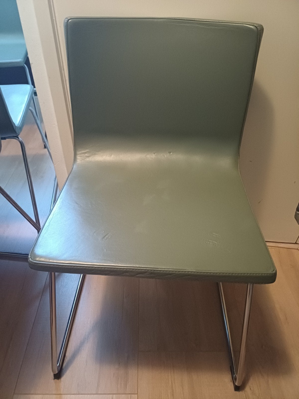 Ikea groene eetkamerstoel bernhard 6 x, Huis en Inrichting, Ophalen, Gebruikt, Overige kleuren, Leer