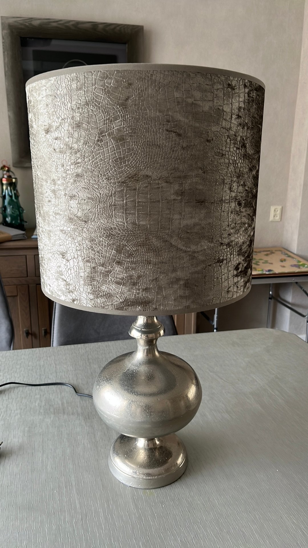 Schemerlamp met nieuwe kap, Ophalen of Verzenden, Zo goed als nieuw