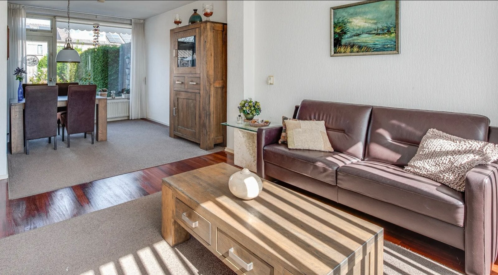 Complete woonkamer en eetkamer massief eiken., Ophalen