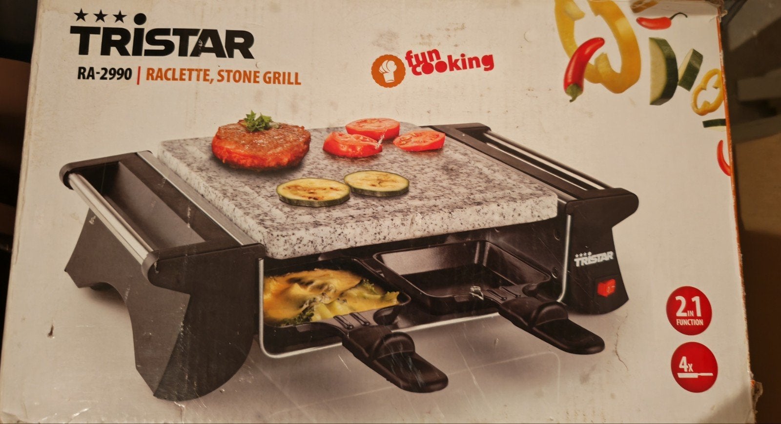Gourmetstel/ steengrill 4 personen, Witgoed en Apparatuur, Gourmetstellen, Ophalen of Verzenden, Zo goed als nieuw
