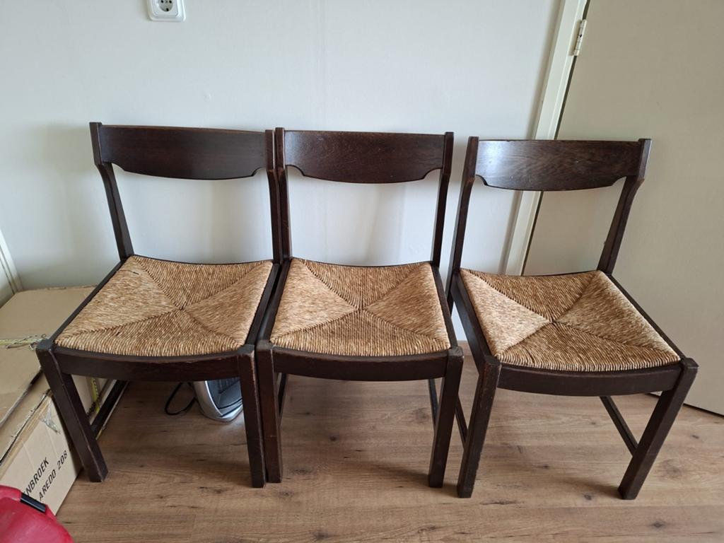 6 stoelen, 1 stoel is wat minder, Huis en Inrichting, Stoelen, Ophalen, Gebruikt