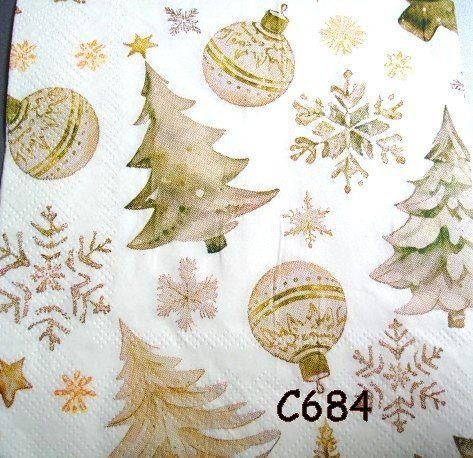 Servetten decoupage/bullet journal * kerst C684 C691, Verzenden, Nieuw