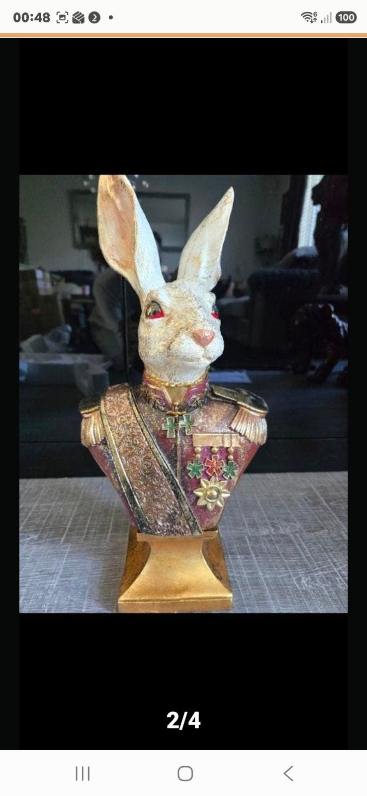 Een unieke en opvallende decoratieve buste van een konijn, Ophalen of Verzenden, Nieuw, Dier