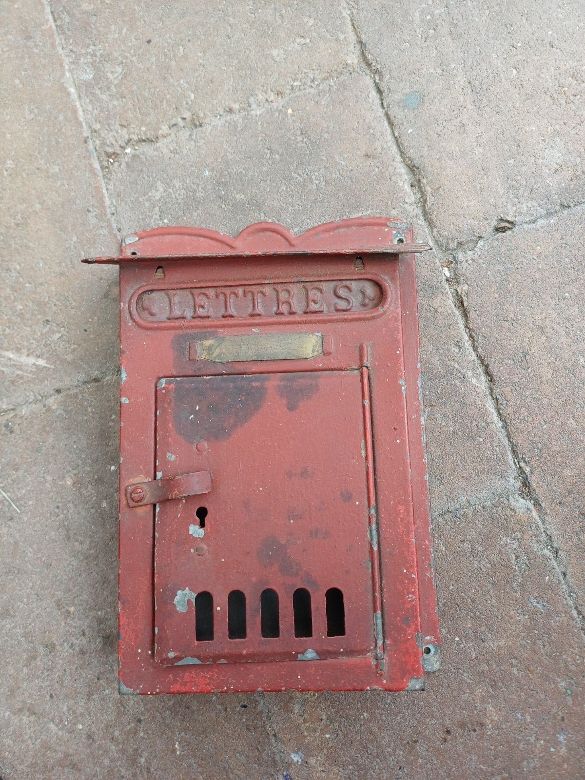 Vintage Franse Wandbrievenbus, Gebruikt, Onbekend, Ophalen of Verzenden, Wandbrievenbus