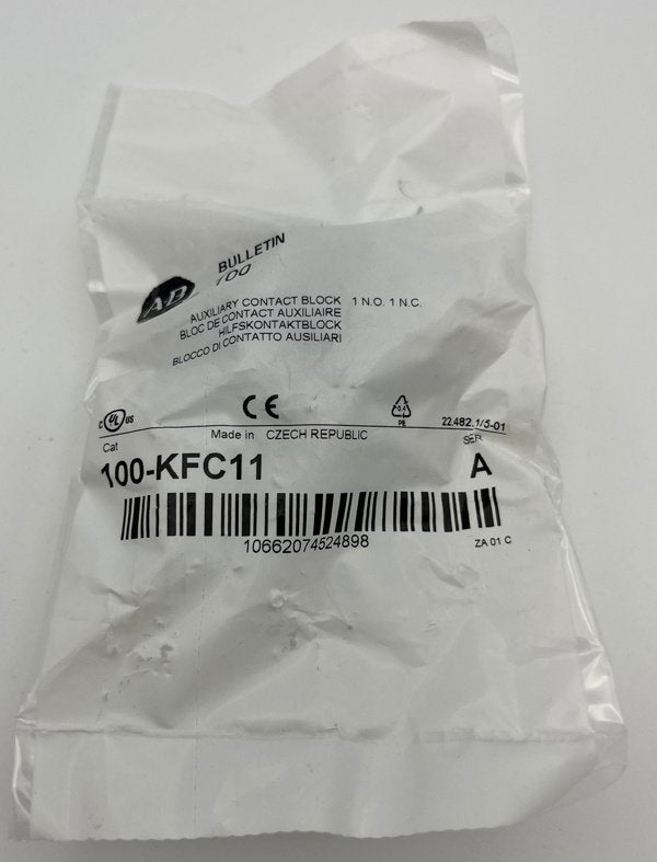 Allen Bradley 100-KFC11 Auxiliary Contact, Rockwell Automation Europe BV Fascinatio Boulevard 350, 3065 WB Rotterdam info@rockwell.com