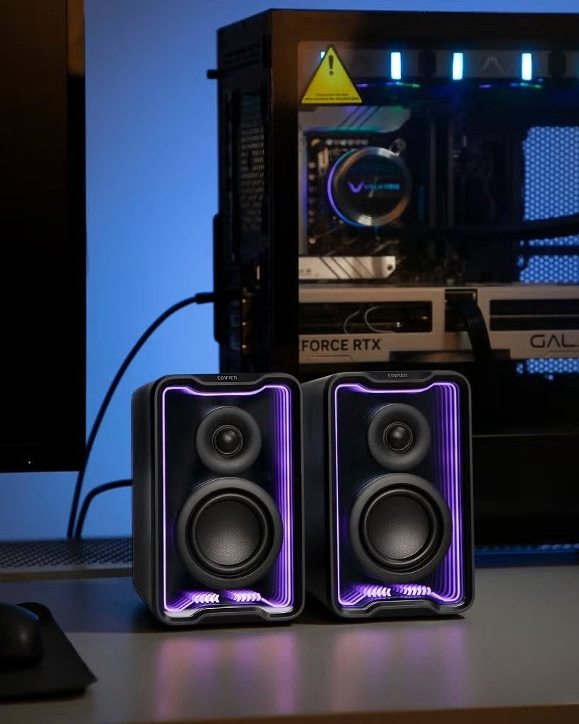 Edifier QR30 speakerset met RGB verlichting, Computers en Software, Pc speakers, Zo goed als nieuw, Audiokanaal 2.0, Ophalen of Verzenden