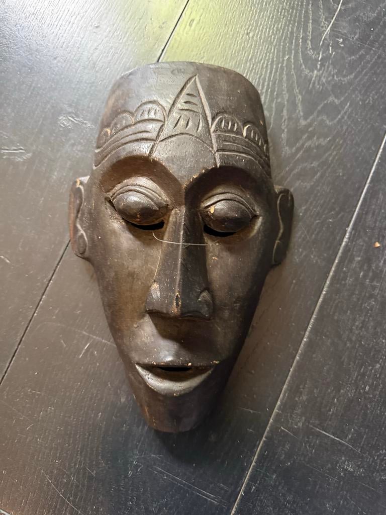 Vintage Afrikaans Houten Masker - Handgesneden Kunst, Antiek en Kunst, Kunst | Niet-Westerse kunst, Ophalen of Verzenden