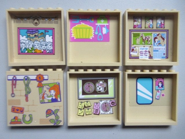 nr. 7019, 6 Beige panelen met stickers, Kinderen en Baby's, Speelgoed | Duplo en Lego, Ophalen of Verzenden, Zo goed als nieuw