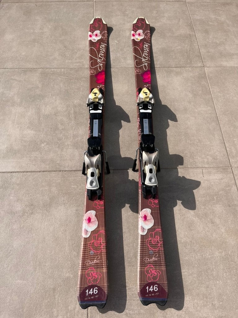 Dames Skies Salomon 146 en Dalbello Dames skieschoenen, Ophalen, 140 tot 160 cm, Gebruikt, Salomon