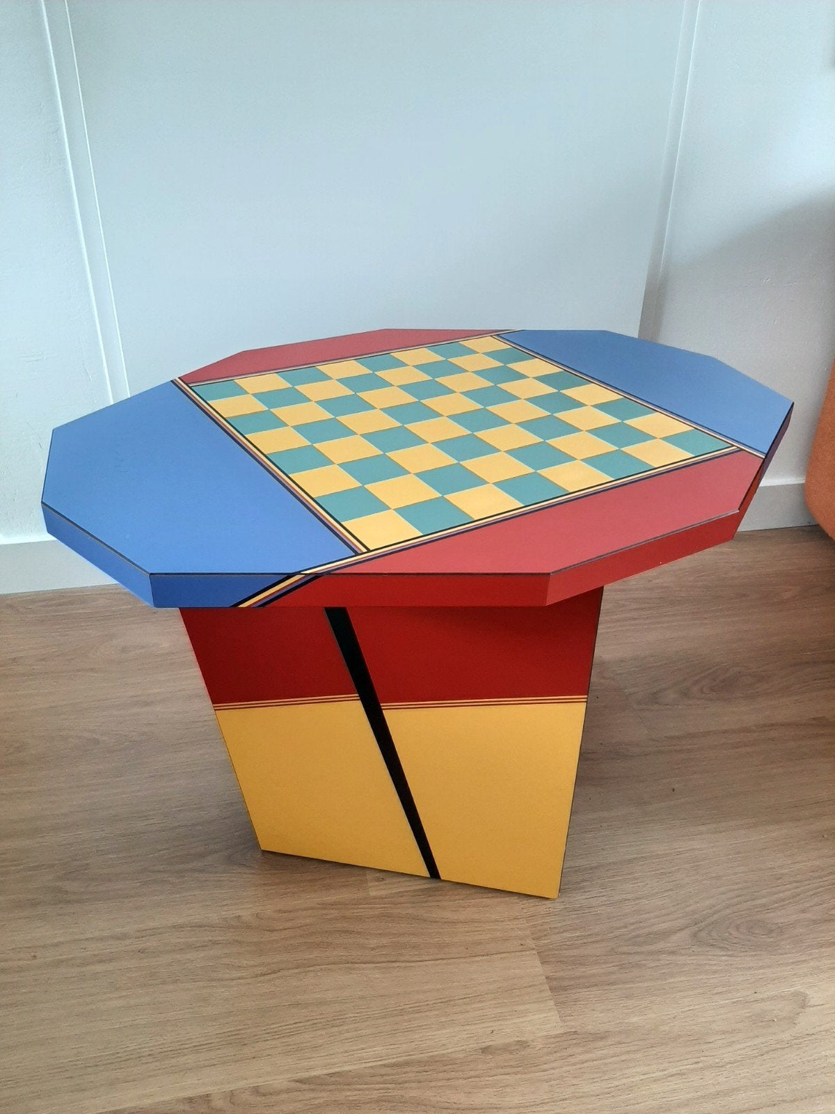 Vintage formica schaaktafel jaren 80/90., Kunststof, Gebruikt, Overige vormen, Ophalen