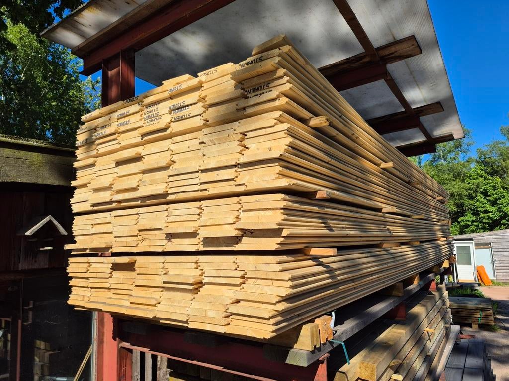 Vellingschroten, visbek delen vuren 18x135mm 390cm lang, Doe-het-zelf en Verbouw, Hout en Planken, Ophalen, Minder dan 25 mm, Nieuw