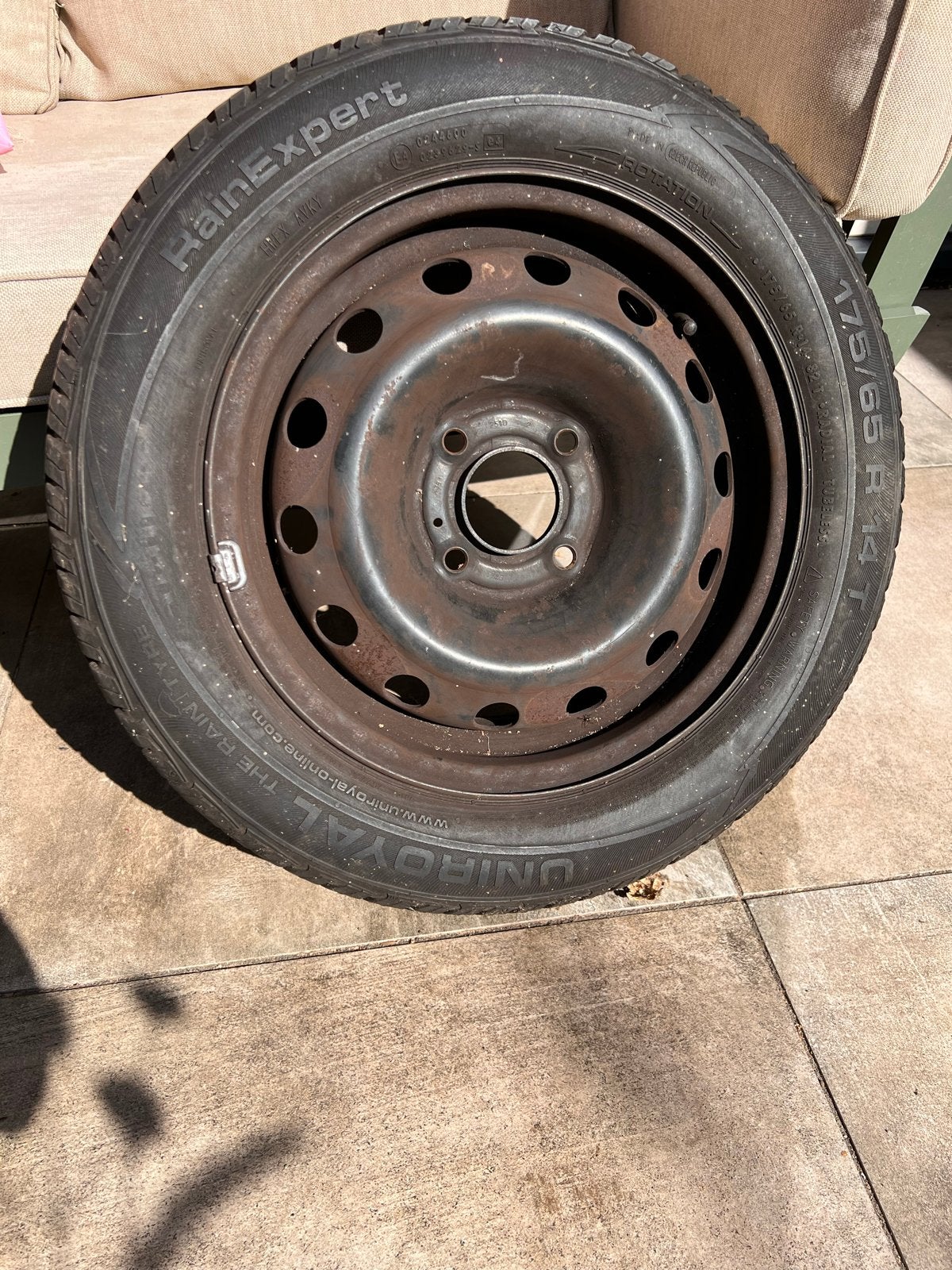 Autoband met velg 175/65 R14 82T 4 stuks, Ophalen of Verzenden, Gebruikt