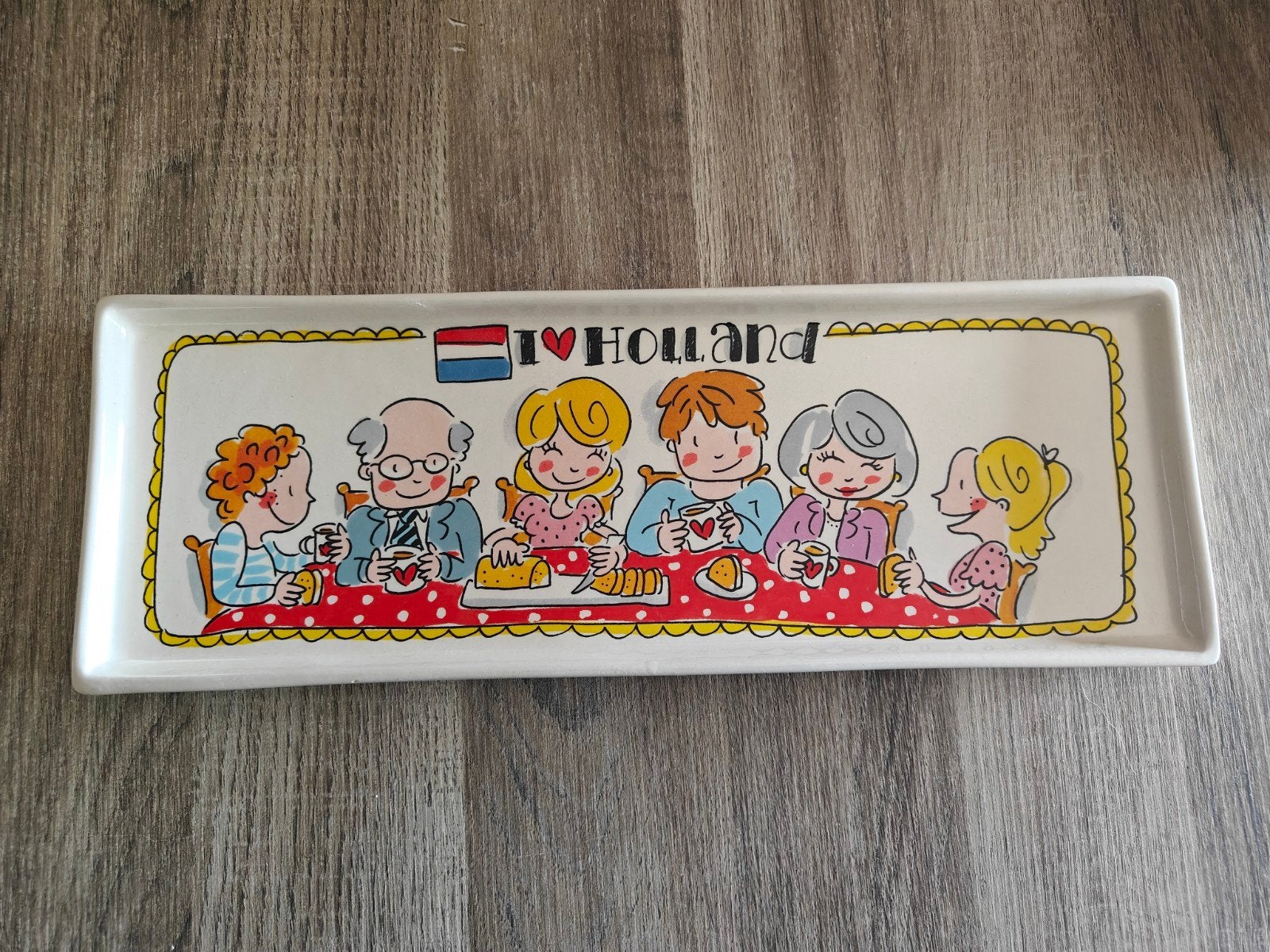 Blond Amsterdam Cake Schaal 'I ️ Holland', Nieuw, Ophalen of Verzenden, Schaal of Schalen, Modern