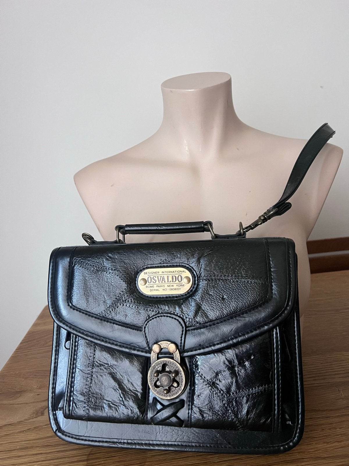 Osvaldo Designer International Leren Tas Zwart, Overige merken, Gebruikt, Zwart, Ophalen of Verzenden